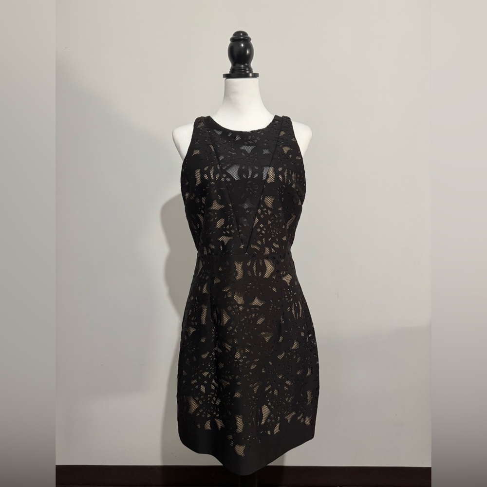 NWT Belle Badgley Mischka “Sage” Black and Tan Dress sz 10